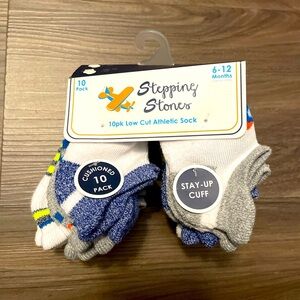 Stepping stones 10 low cut athletic socks size 6-12 months